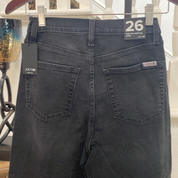 Joe’s High Rise Meira Wide Leg Ankle Black Jeans NWT Size 26 - Picture 5 of 9